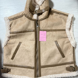 베이델리 양털 무스탕 조끼