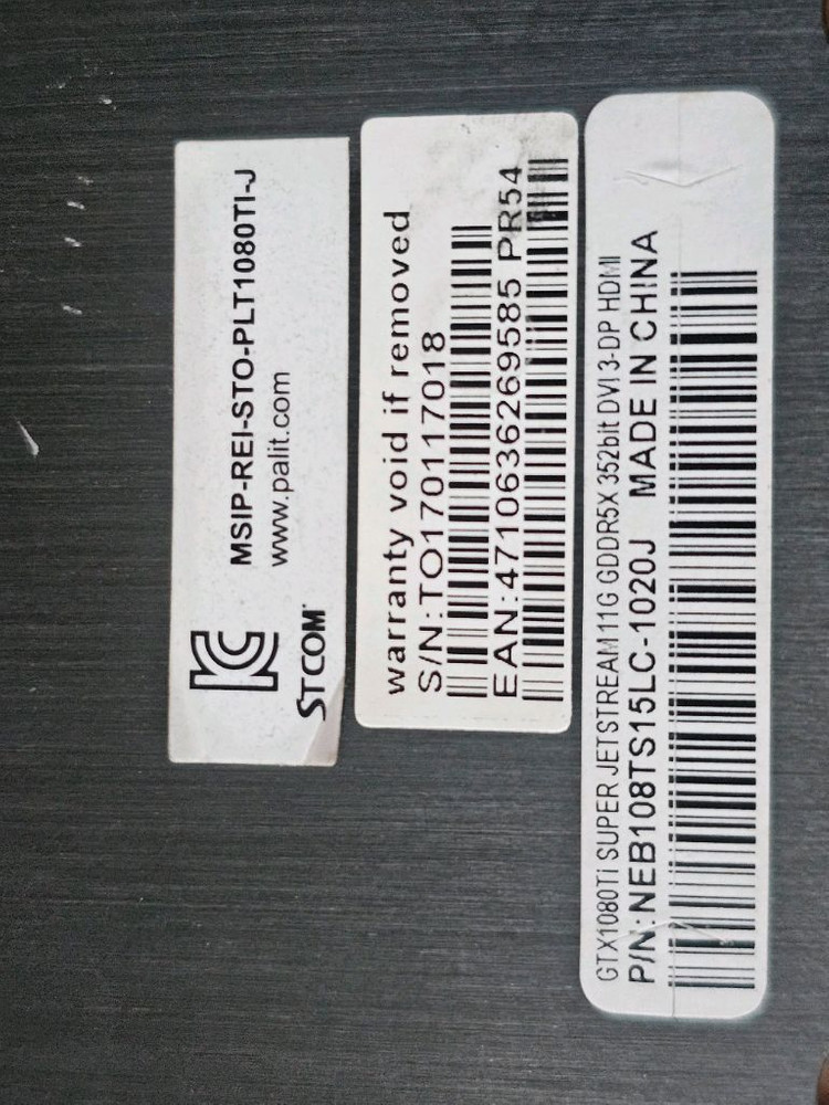 PALIT SUPER JETSTREAM GTX-1080TI 11GB 팝니다--5