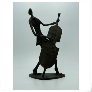 콘트라베이스 연주자 동상 조형물 오브제 .316