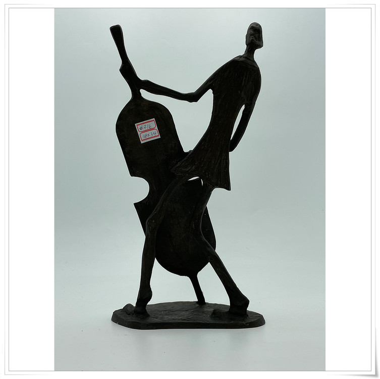 콘트라베이스 연주자 동상 조형물 오브제 .316--5