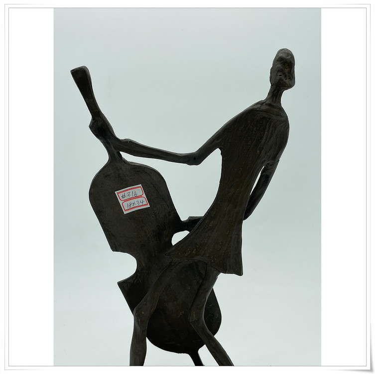 콘트라베이스 연주자 동상 조형물 오브제 .316--8