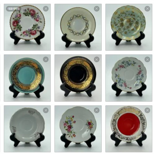 각종 수입 찻잔 소서들 단품 떨이 6~11--0