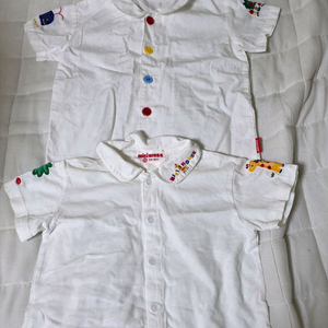 미키하우스 자수 셔츠 80사이즈 두개일괄