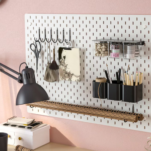 이케아 스코디스 페그보드 화이트 36x56 및 선반 보관용기 후크 악세사리 IKEA SKADIS