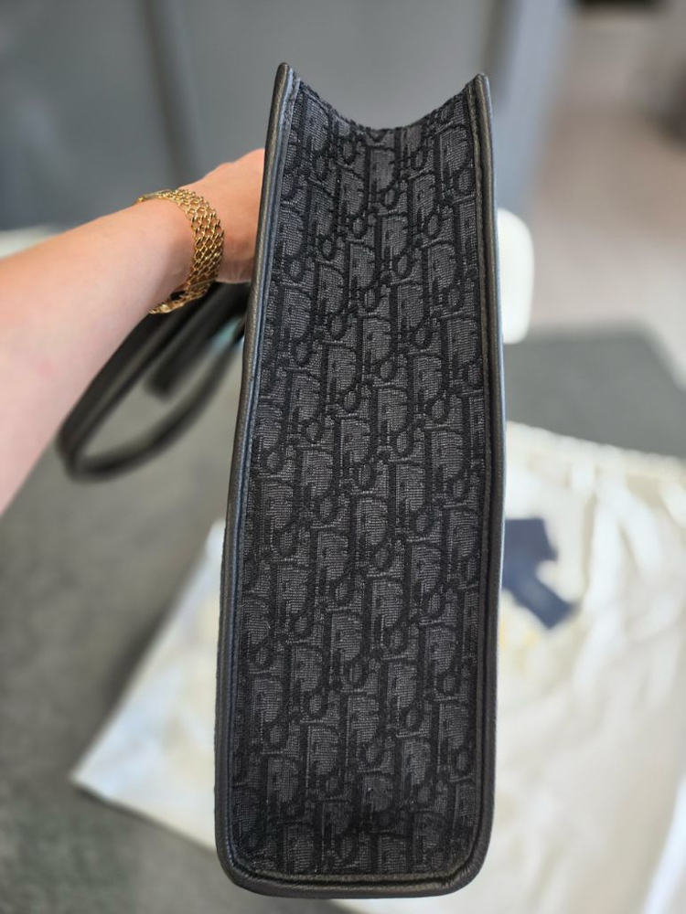 디올 오블리크 토트백 블랙--3