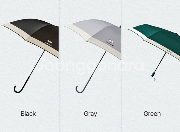 [새상품] 스타벅스 헌터 콜라보 장우산 (블랙)--3