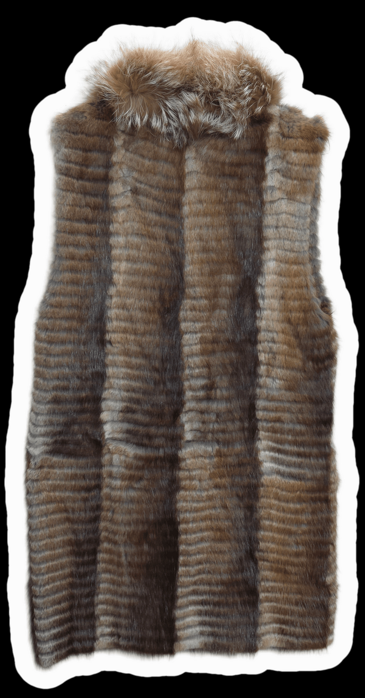 여55 여우 밍크털 롱조끼--1