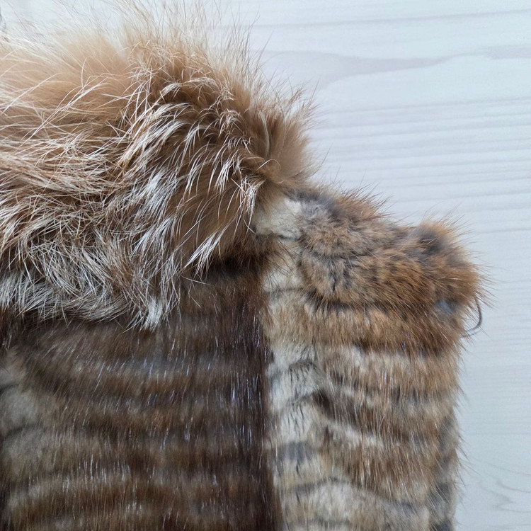 여55 여우 밍크털 롱조끼--2