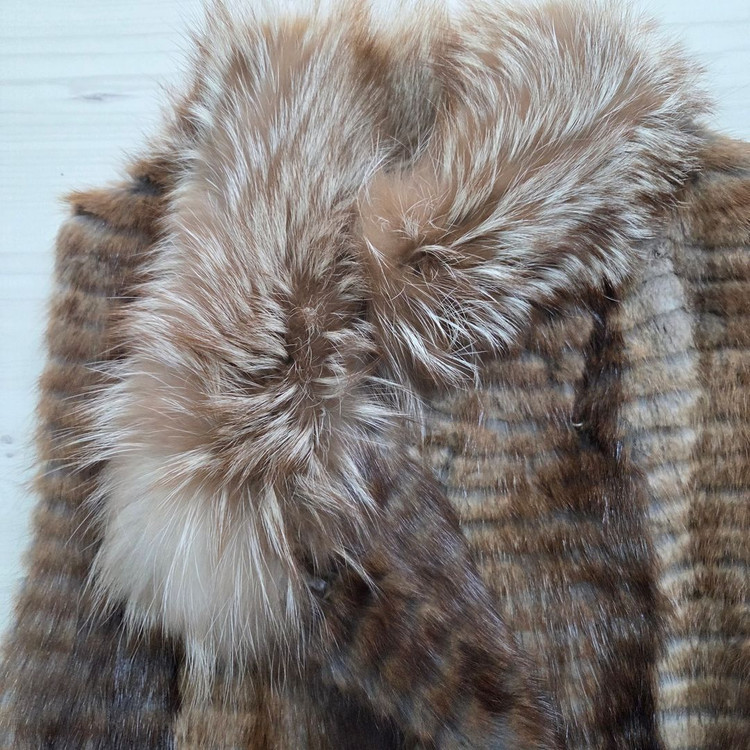 여55 여우 밍크털 롱조끼--3