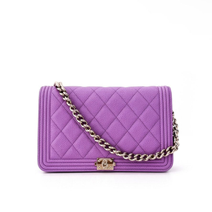 샤넬 보이 캐비어 쉐브론 WOC 체인 숄더 크로스백