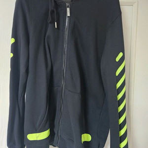 오프화이트 블랙 후드집업 네온라임 56사이즈판매 이미지