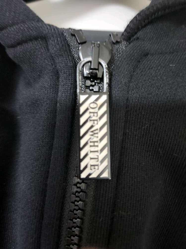 오프화이트 블랙 후드집업 네온라임 56사이즈판매 이미지