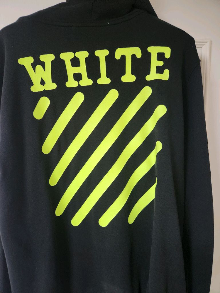 오프화이트 블랙 후드집업 네온라임 56사이즈판매 이미지