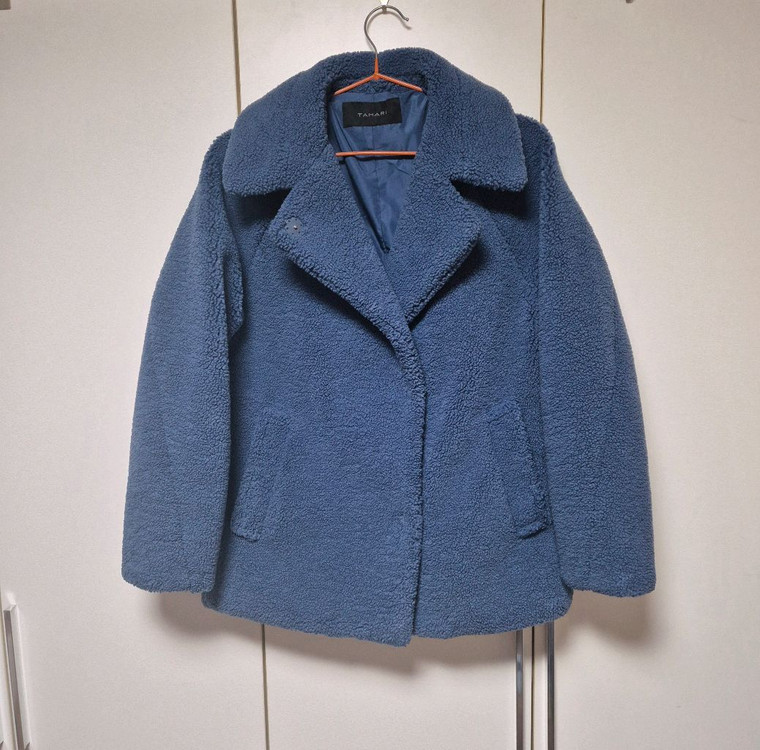타하리 TAHARI 테디 퍼자켓 하프코트 뽀글이 블루--1