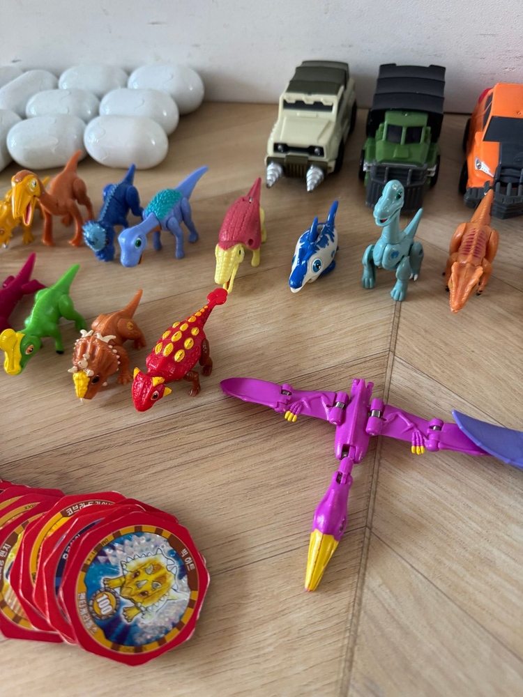 공룡메카드 일괄 (공룡 20개, 캡쳐카 3개, 카드, 알 등) 이미지