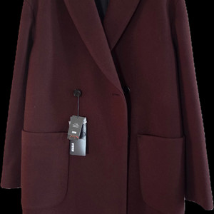 시스템 옴므 캐시미어 블랜디드 오버핏 더블 코트 와인 이미지