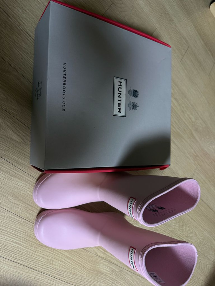 헌터 키즈 핑크 레인부츠 UK13 새것박스--1