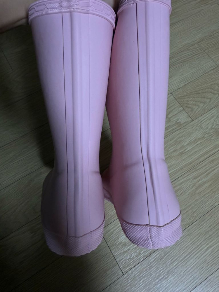 헌터 키즈 핑크 레인부츠 UK13 새것박스--4