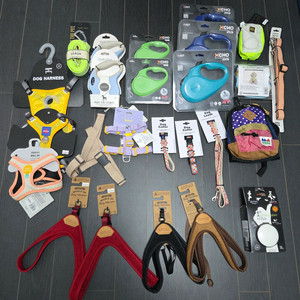 강아지 하네스,목줄,리드줄 통으로 판매합니다 :)