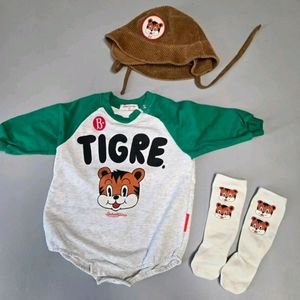 베베드피노 티그레 바디수트90 모자 양말세트