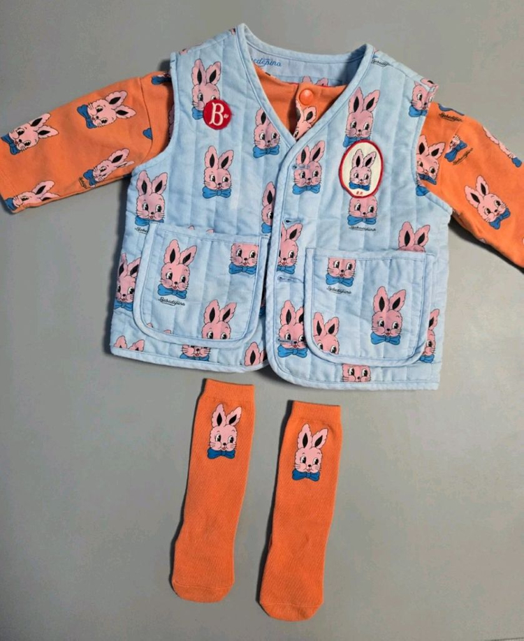 베베드피노 로즈라팡 자켓100 조끼110 양말세트--5