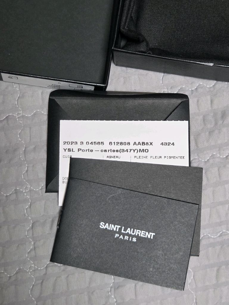 생로랑 카드지갑 카산드라 마틀라세 프라그먼트 플랩 카드 케이스 램스킨--6