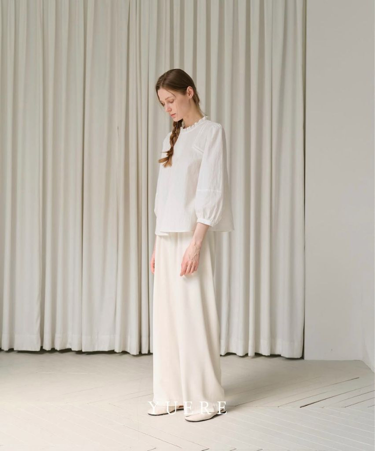 유에르 줄리 레이스 블라우스 아이보리--8