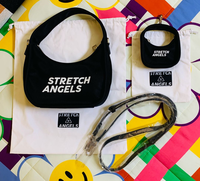 새것 > [STRETCH ANGELS] 스트레치 엔젤스 호보백 미니참 블랙--2