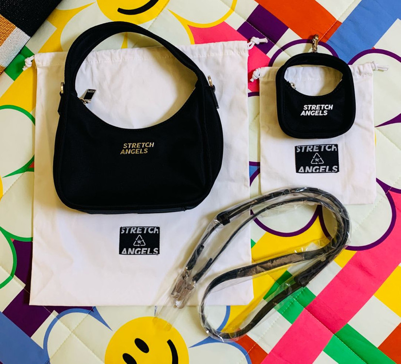새것 > [STRETCH ANGELS] 스트레치 엔젤스 호보백 미니참 블랙--3