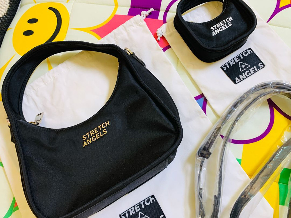 새것 > [STRETCH ANGELS] 스트레치 엔젤스 호보백 미니참 블랙--4