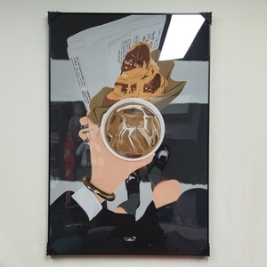 럭셔리 감성 커피여인 유화 대형 그림액자 그림 액자 팝아트 인테리어소품 명품그림 명품액자 꽃 선물 가방 지갑 콜라보