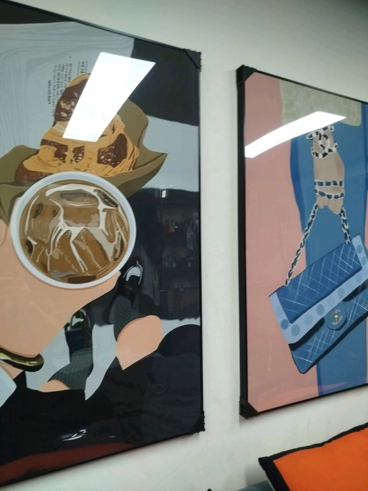 샤넬 감성 샤넬가방 샤넬백 여인 유화 대형 그림액자 그림 액자 팝아트 인테리어소품 명품그림 명품액자 꽃 선물 가방 이미지