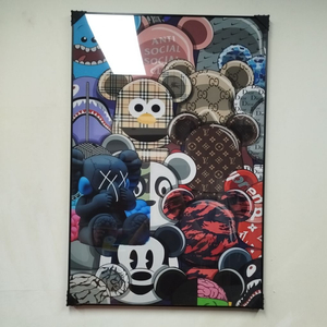 베어브릭 카우스 피규어 캐릭터 인형 대형 그림액자 그림 액자 팝아트 인테리어소품 명품그림 명품액자 꽃 선물 가방
