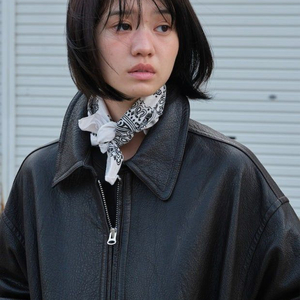 [새상품] beaker 비이커오리지널 24W 램스킨 블루종 레더자켓 블랙