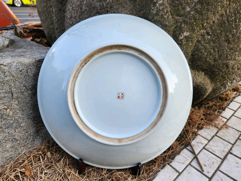 중국도자기 분채()칠신선문 대형 대반접시 이미지