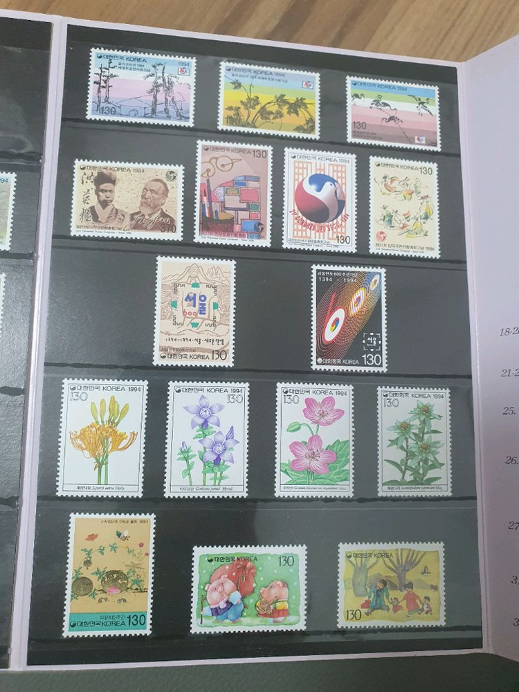 대한민국 정보통신부가 발행한 94년 기념우표집--4