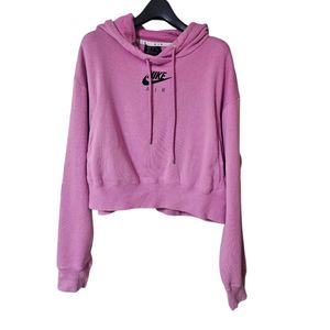 나이키 에어 핑크색 크롭 후드티 S 사이즈