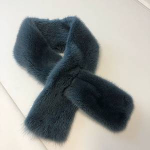 리얼 사가 밍크 퍼 목도리 머플러 청록 코트 통밍크 양면 천연밍크