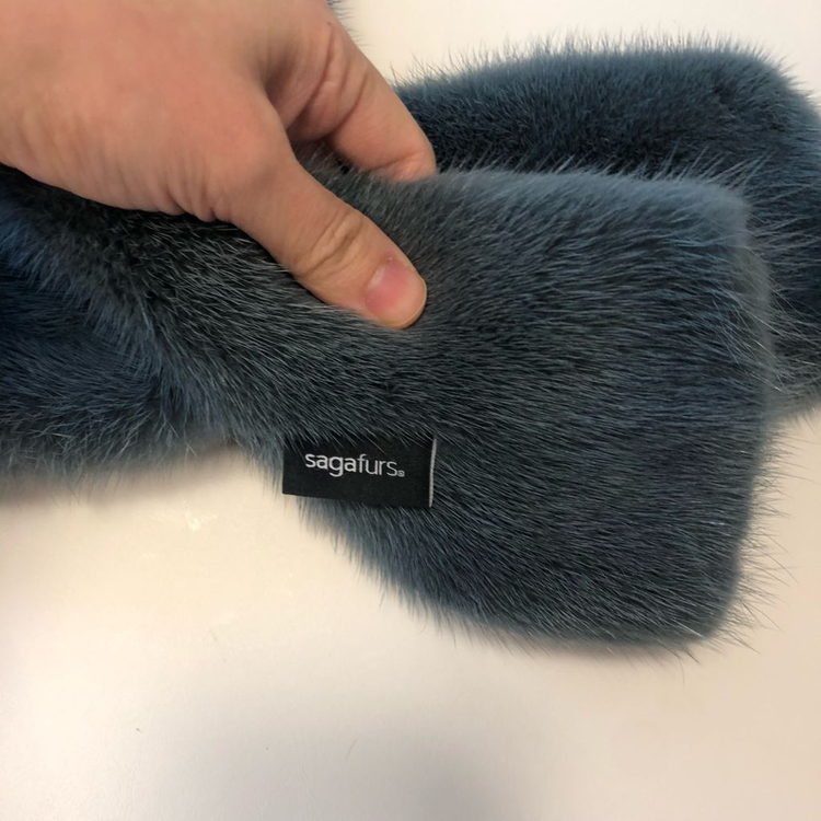 리얼 사가 밍크 퍼 목도리 머플러 청록 코트 통밍크 양면 천연밍크 이미지