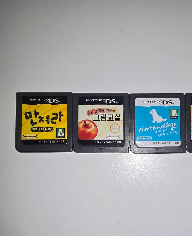 닌텐도ds칩 메이크업파라다이스, 만져라 와리오, 그림교실, 닌텐독스 일괄--2