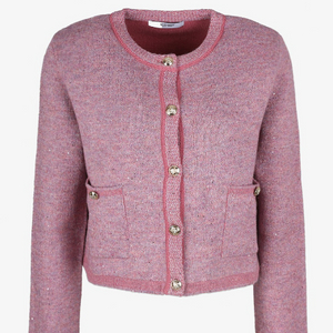 마이아이코 Sequin Embellished Knit Jacket (PLUM PINK) 이미지
