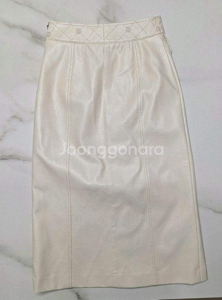 에고이스트 퀄팅장식 레더스커트--2