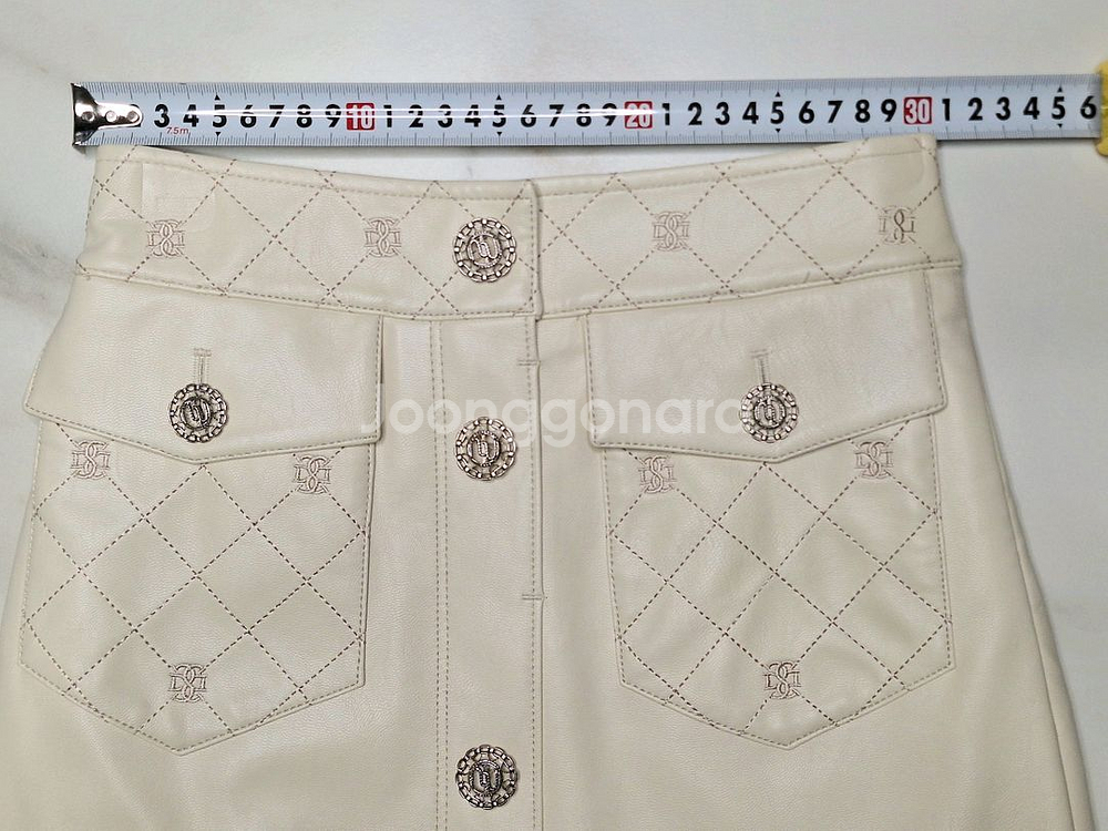 에고이스트 퀄팅장식 레더스커트--4