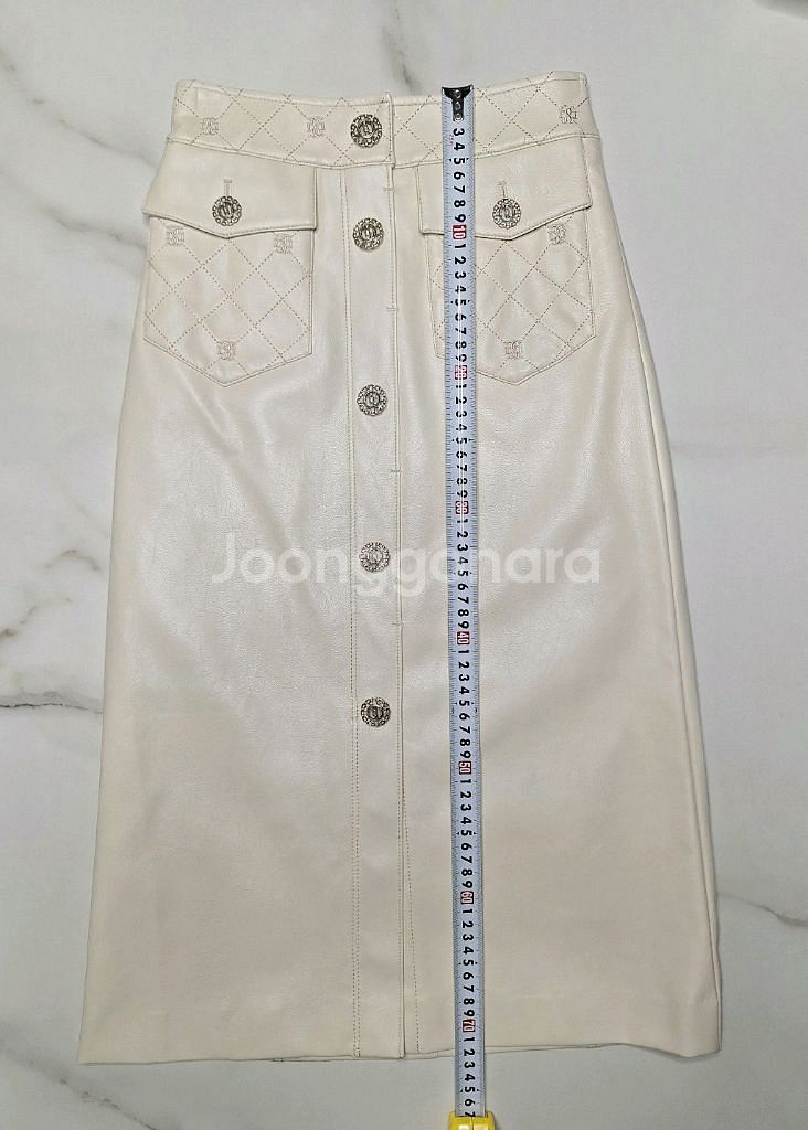 에고이스트 퀄팅장식 레더스커트--6