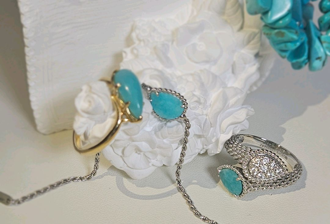 14k 팔찌 아마조나이트 원석--3