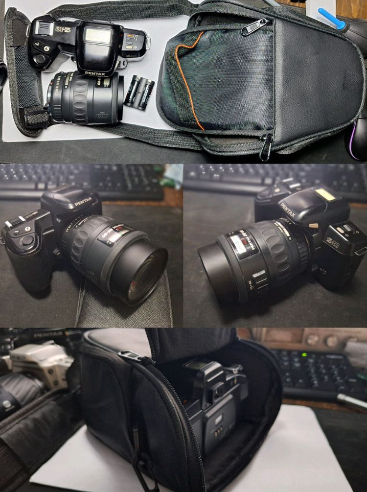 가방+렌즈+배터리 필름카메라 세트/펜탁스 Z-10 28-80mm 빈티지 레트로 로모 앤틱 y2k 일본 감성 필카--3