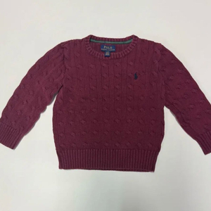 폴로 랄프로렌 키즈 신형라벨 꽈배기 코튼 니트 4t 110