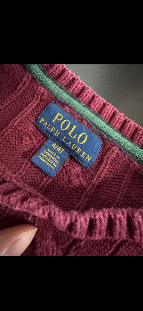폴로 랄프로렌 키즈 신형라벨 꽈배기 코튼 니트 4t 110--2