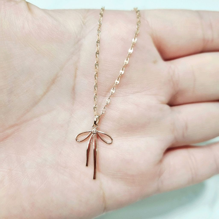 14k리본 펜던트 핑크골드(체인제외)목걸이 이미지