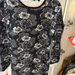 플로럴 패턴 니트 원피스 플라스틱아일랜드